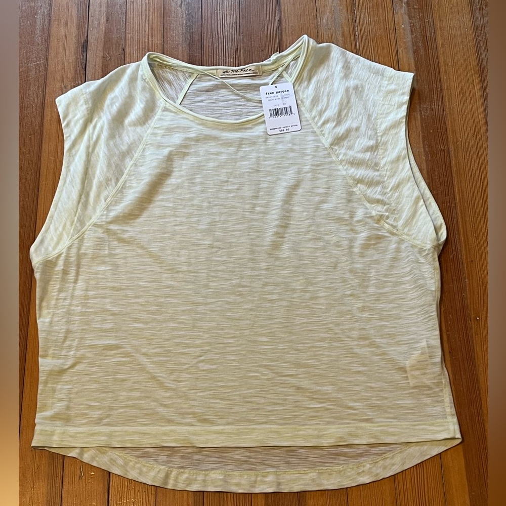 Free People yellow and white stripe sleeveless top